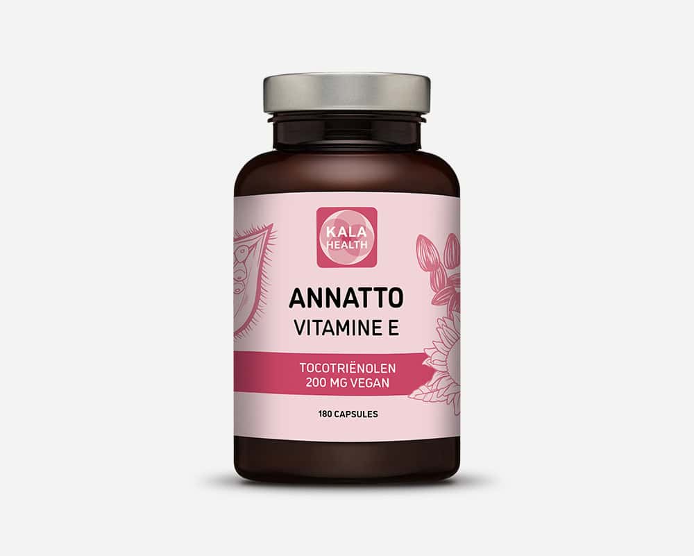 Annatto Vitamine E 3 180 Liquid Caps Vitamine E Annatto van Kala Health