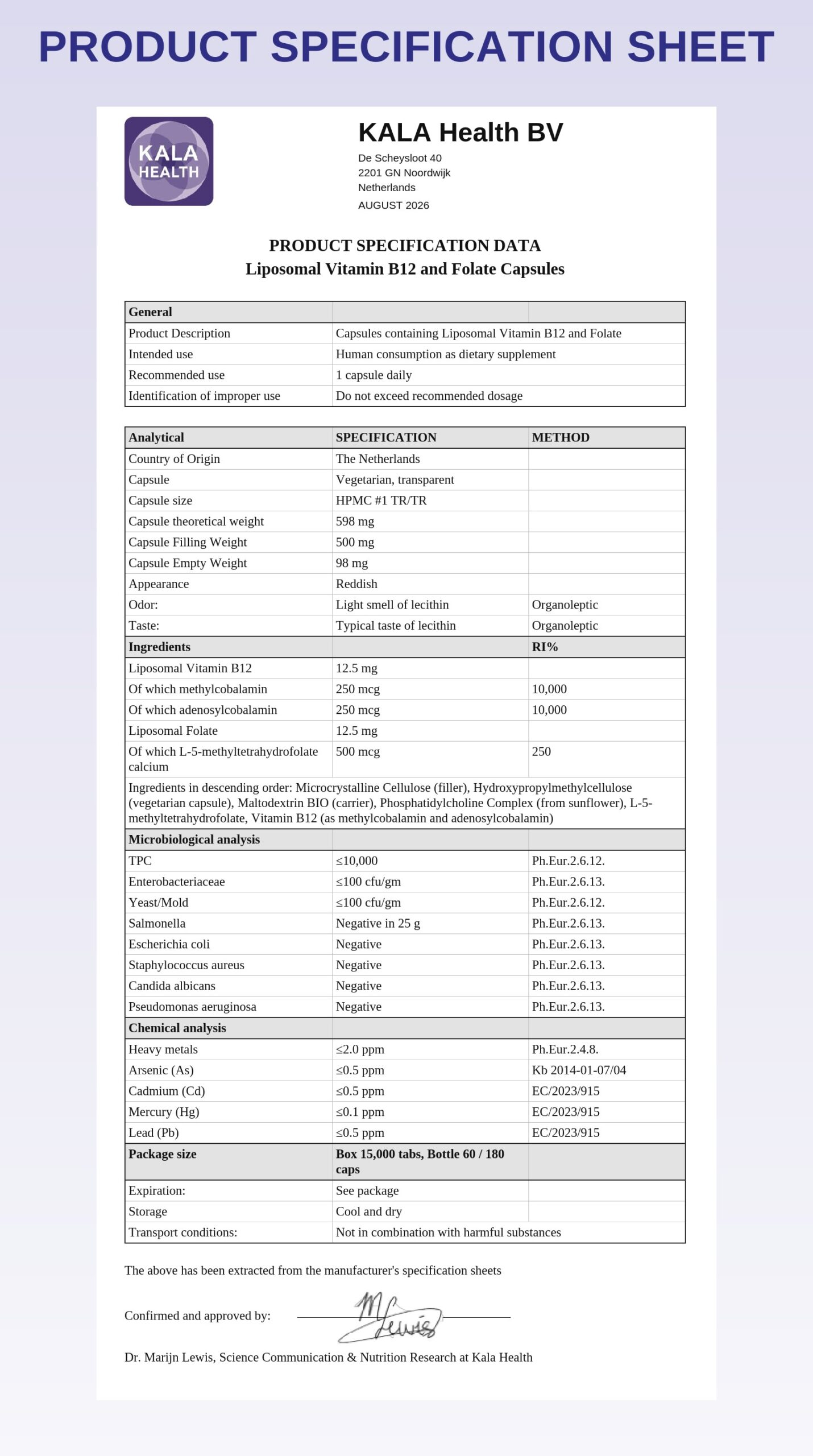 Liposomale vitamine B12 + Folaat 4 Liposomale vitamine B12 + Folaat - Afbeelding 4